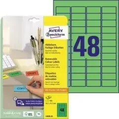 Avery Zweckform Etikett L6040-20 45,7×21,2mm grün 960 St./Pack.