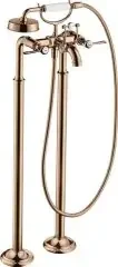 Axor 2-Griff-Wannenarmatur MONTREUX DN 15 bodenst m Hebelgr. pol. red gold