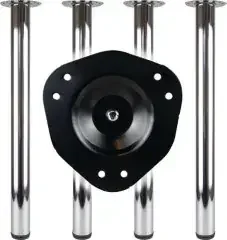 Bmb Tischbein-Set CR pol.80mm H.870mm Platten-Befestigung