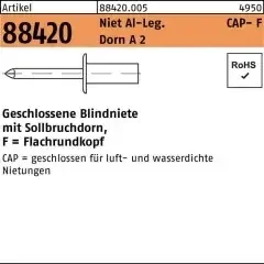 Gesipa Blindniete R 88420 Flachrundkopf 4,8x 16 Niet Aluminium/Dorn A 2 500St.