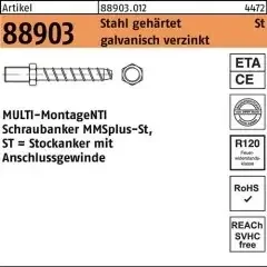 Heco Stockanker R 88903 MMSplus-St 10×75/25 SW 13 Stahl galv.verz. 25St.