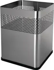 Helit Papierkorb 18l H325xB240xT240mm quad.VA silber