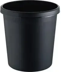 Helit Papierkorb H6105895 18l rund Kunststoff schwarz