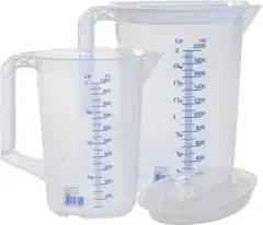 HÜnersdorff Messkannenset 1x 1000,1x 2000ml PP transp.D151xH205mm Griff geschl.