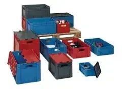 La-ka-pe Transportbehälter L400xB300xH175mm rot PP Schwerlast Seitenwände geschl.