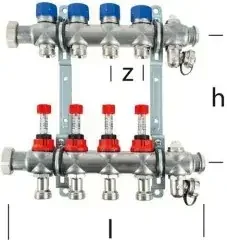 Multitubo Fußboden-Verteiler Eurokonus 5 Kreise 340x200x50mm
