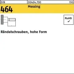 Rändelschraube DIN 464 hohe FormM3x 12 Messing 50 Stück