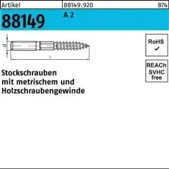 Stockschraube R 88149 Typ 23 E M8x 120 A 2 50 Stück