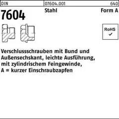 Verschlußschraube DIN 7604 Bund AM 12x 1,5 Stahl 50 Stück