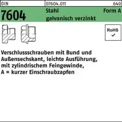Verschlußschraube DIN 7604 Bund AM 22x 1,5 Stahl galv.verz. 25 Stück